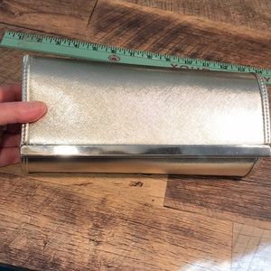 Gold metallic evening clutch/ shoulder bag